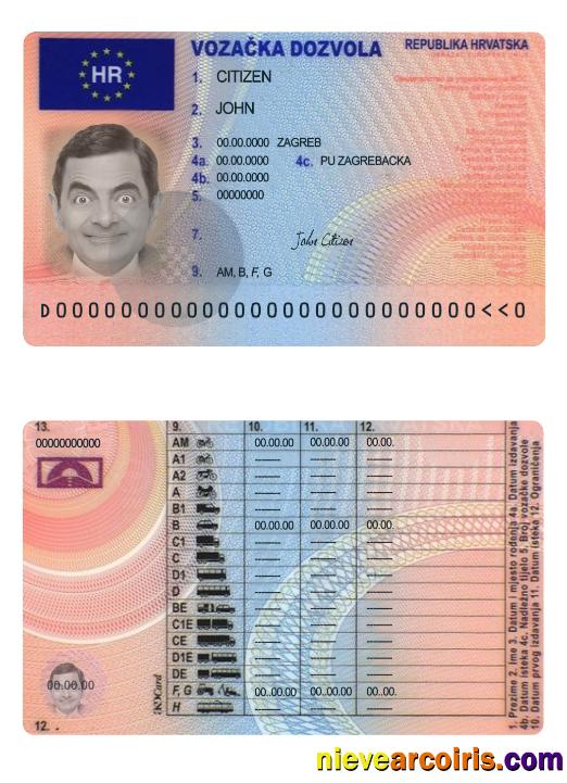 Croatia driving license version 2